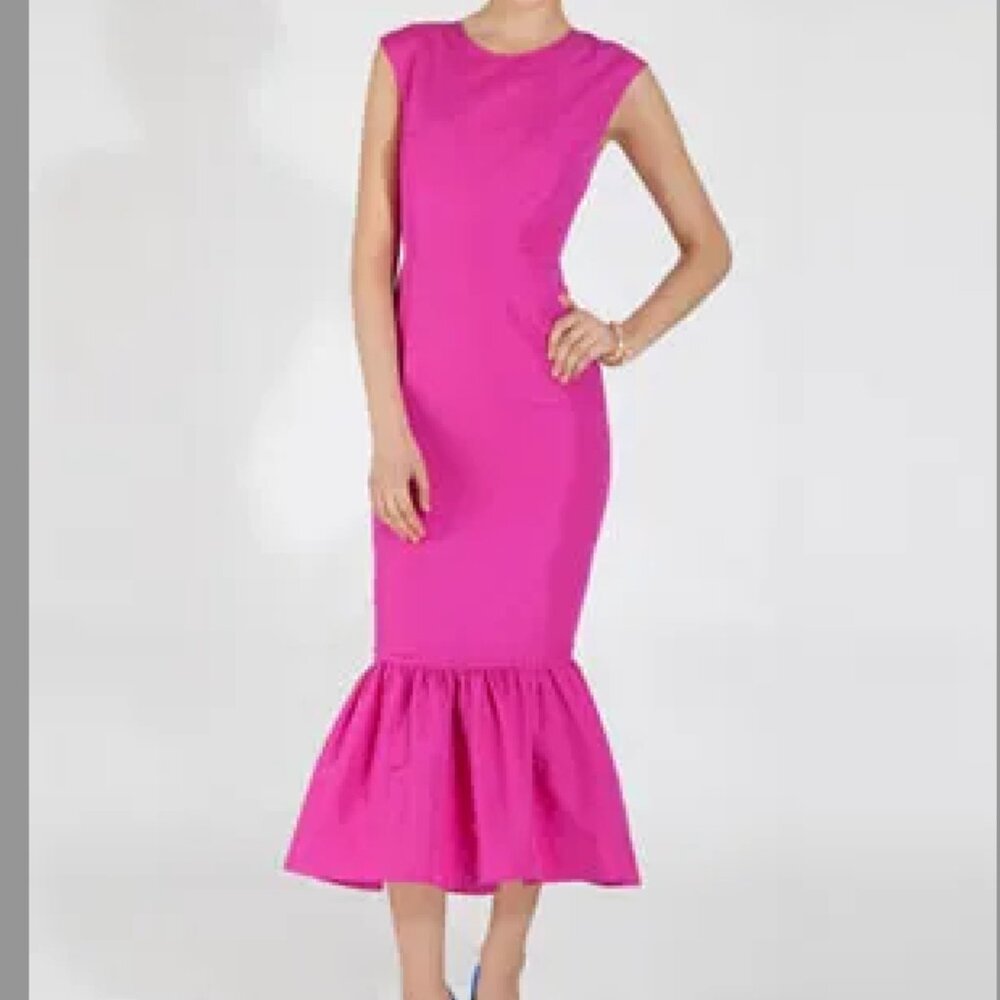 BEAUTIFUL RARE Katie Ermilio pink silk faille dress size 2